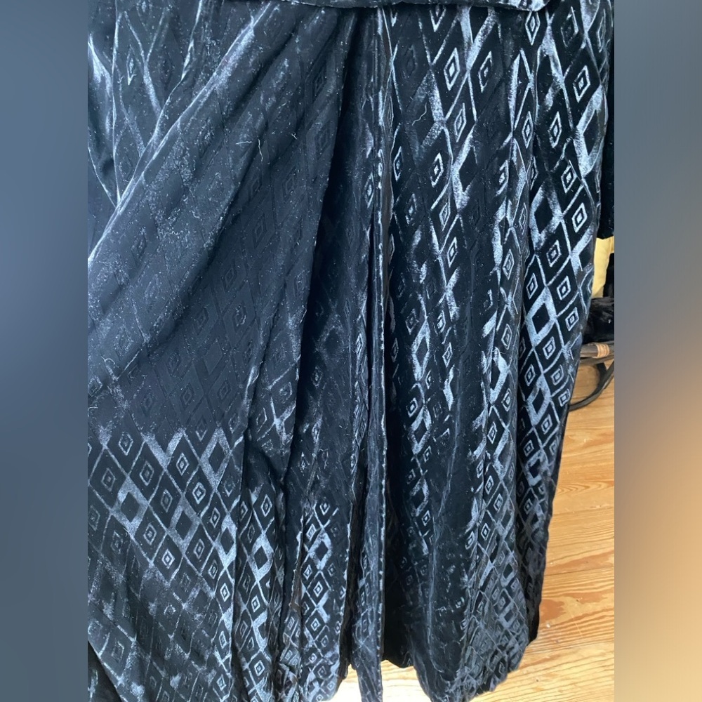 Vintage Count Romi Double Breasted Black Velvet Full Length Coat Size 10 - Picture 7 of 14